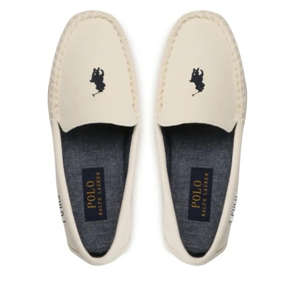 Ralph Lauren Off-White Moccasins with Logo